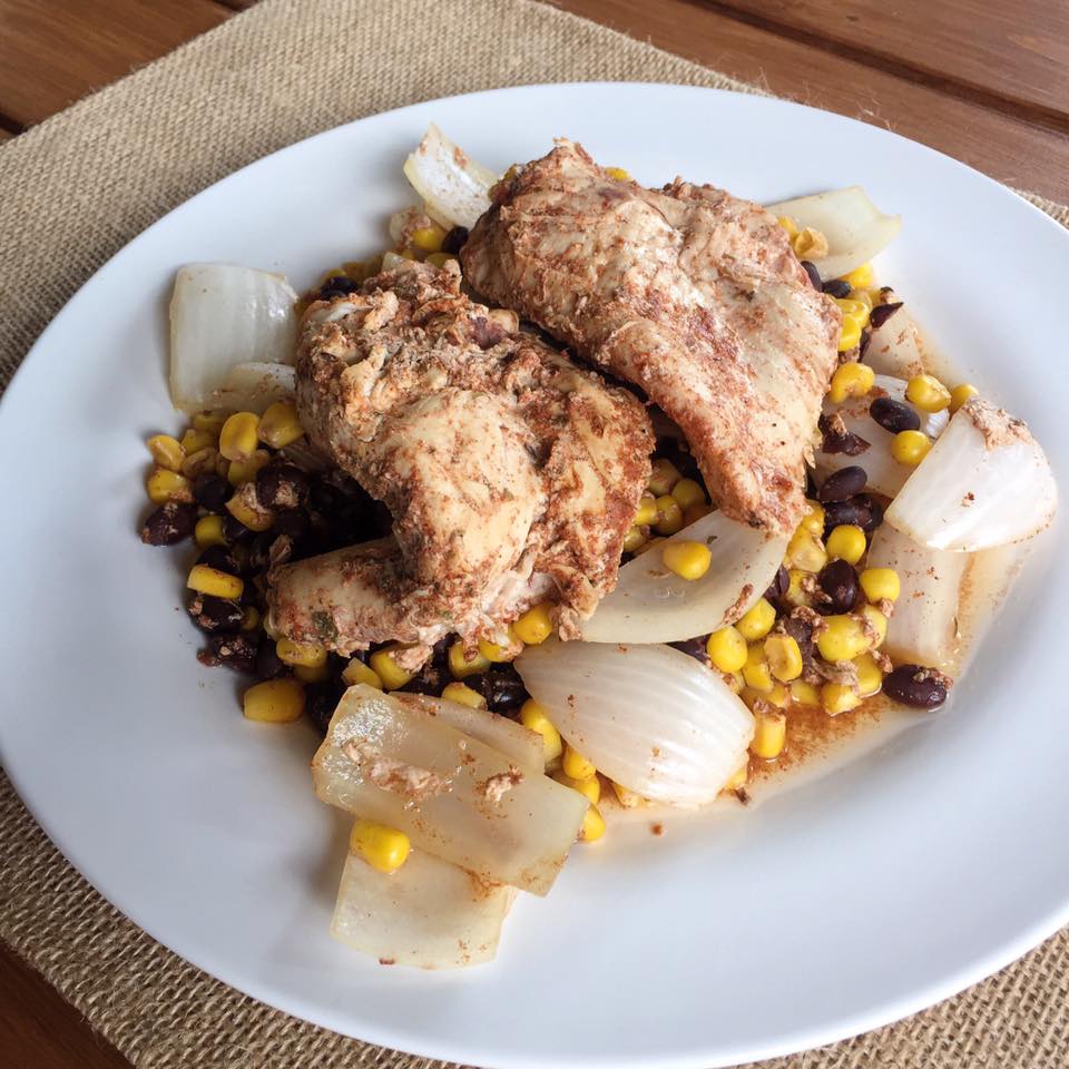chicken with corn and black beans