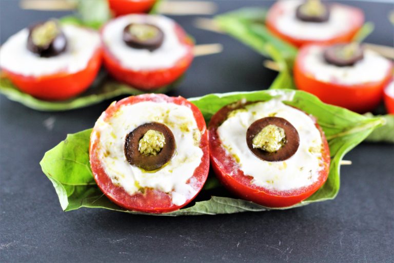 Halloween Caprese eyeballs low carb halloween