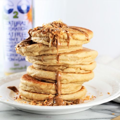 pina colada almond butter pancakes 1 | Milk & Honey Nutrition pancakes with almond butter