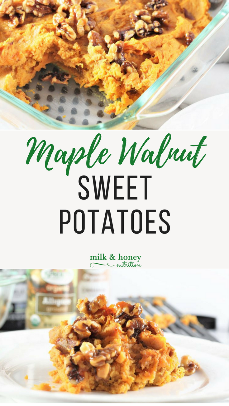 Maple Walnut Sweet Potatoes | Milk & Honey Nutrition
