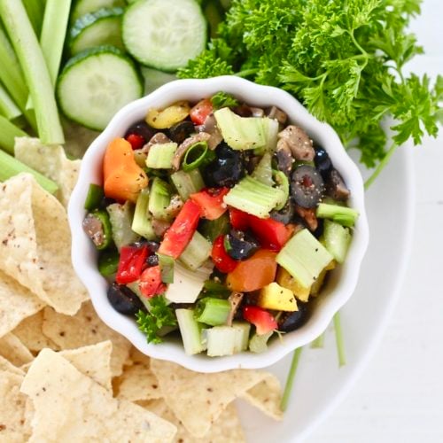 dairy free veggie dip 7 | Milk & Honey Nutrition chopped veggies in a bowl