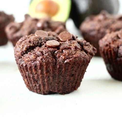 Chocolate Avocado Muffins 3 | Milk & Honey Nutrition chocolate muffins with avocado