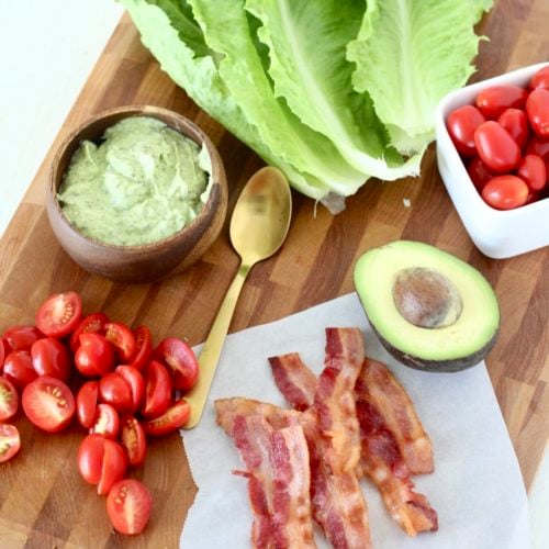 BLT lettuce wraps with avocado ranch dressing 2 | Milk & Honey Nutrition lettuce wrap ingredients