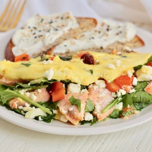 colorful mediterranean omelette 9 | Milk & Honey Nutrition omelette with salmon and veggies