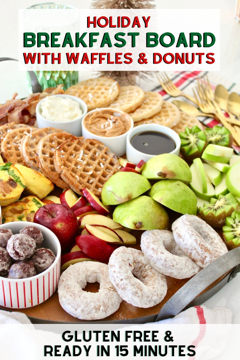 Holiday Breakfast Waffle Charcuterie Board | Milk & Honey Nutrition