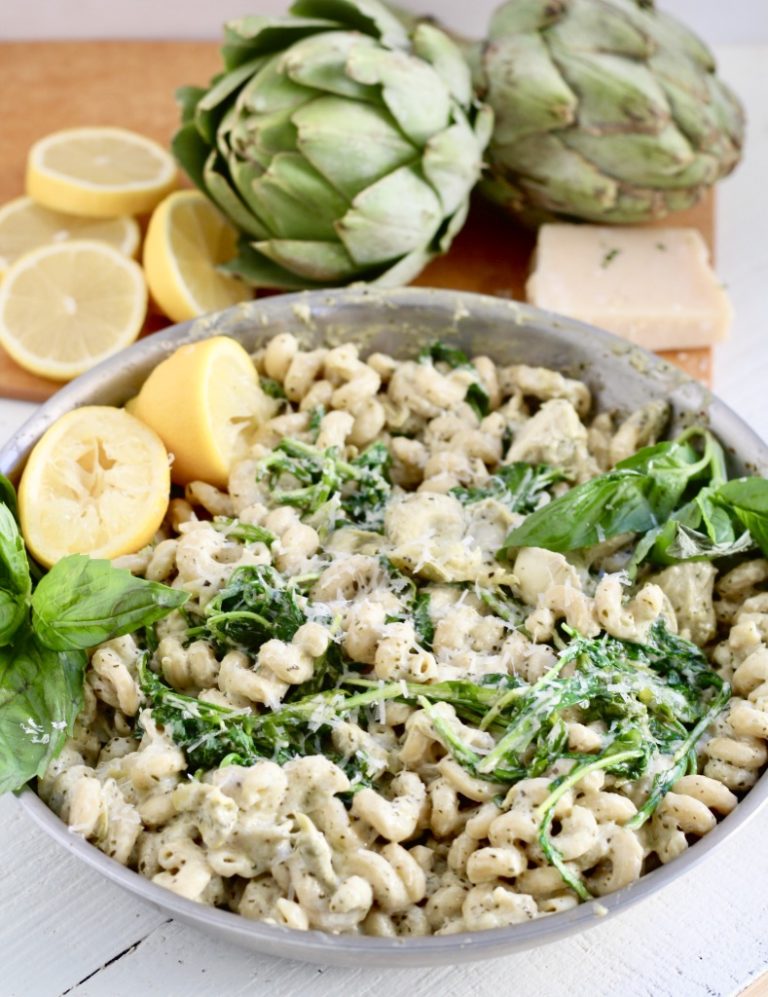 Artichoke Lemon Pesto Chickpea Pasta Milk And Honey Nutrition 3418