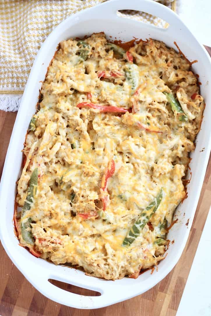 Healthy Baked Chicken Fajita Casserole | Milk & Honey Nutrition