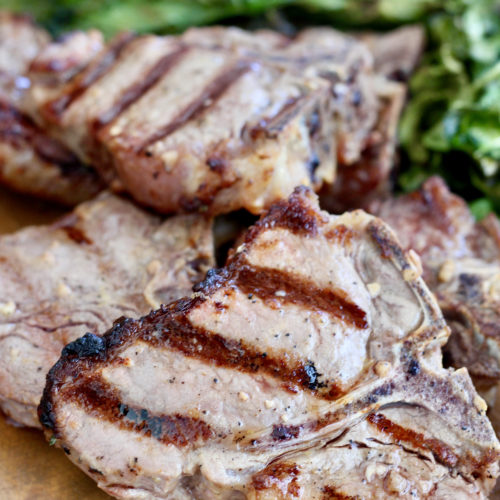 Grilled Lamb Loin Chops with Corn on the Cob and Grilled Romaine reshoot 10 | Milk & Honey Nutrition grilled lamb loin chops