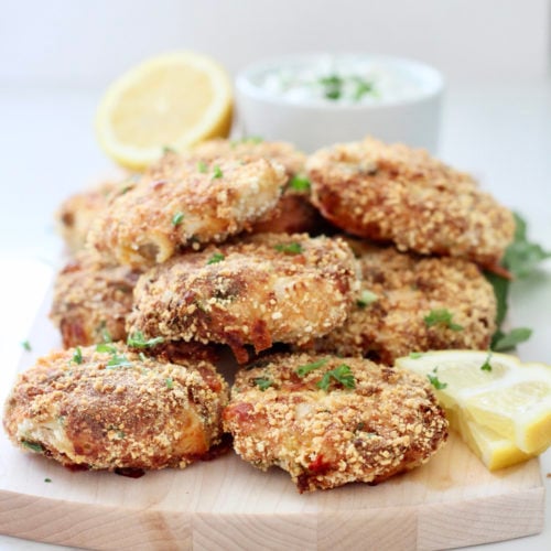 air fryer salmon patties 7 | Milk & Honey Nutrition air fryer salmon patties with lemon