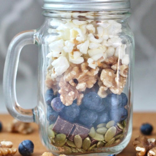 Homemade trail mix 16 | Milk & Honey Nutrition homemade trail mix blueberries walnuts popcorn pumpkin seeds