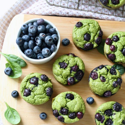 spinach muffins 7 | Milk & Honey Nutrition spinach blender muffins with blueberries
