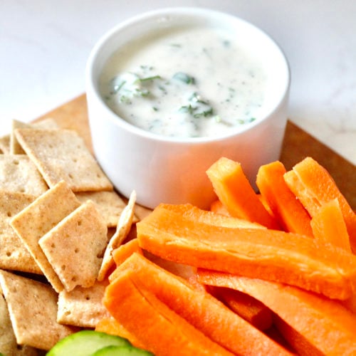 dijon aioli 6 | Milk & Honey Nutrition garli aioli with carrot sticks and cucumber slices