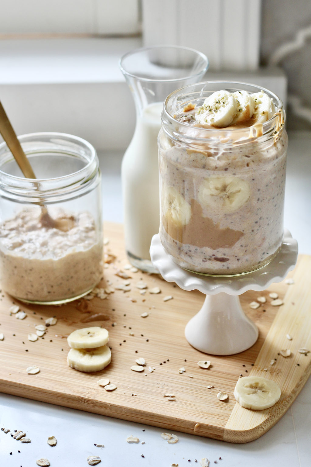 Peanut Butter & Banana Protein Overnight Oats with Kefir | Milk & Honey ...