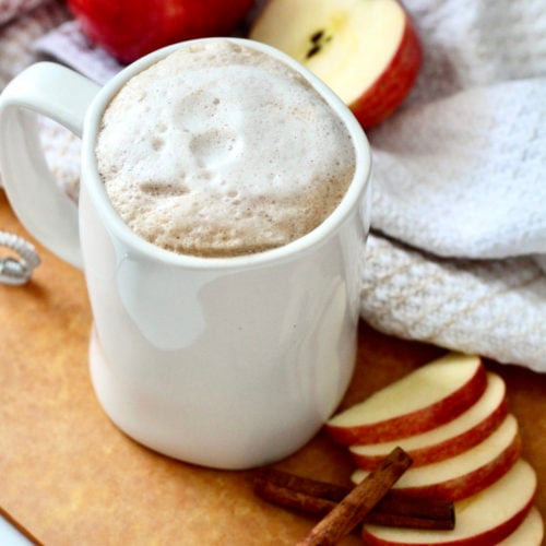 low carb apple crisp macchiato | Milk & Honey Nutrition apple crisp macchiato low sugar in white mug