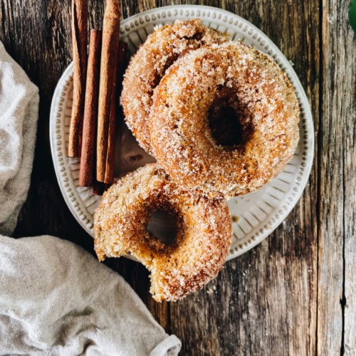 cinnamon sugar donuts 7 | Milk & Honey Nutrition cinnamon sugar donuts with cinnamon sticks made with truvia