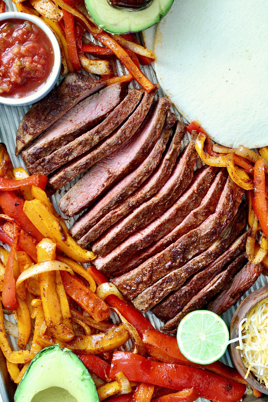 Easy Sheet Pan Steak Fajitas | Milk & Honey Nutrition