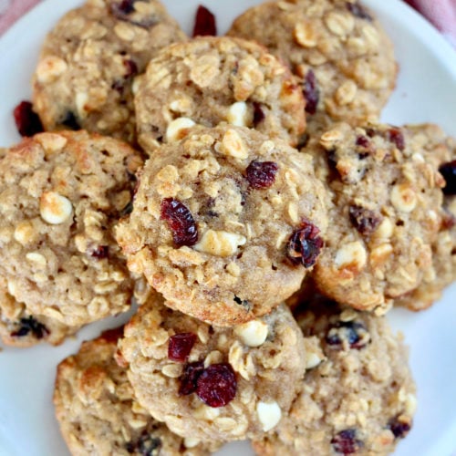 white chocolate cranberry oatmeal cookies 10 | Milk & Honey Nutrition cranberry white chocolate oatmeal cookies