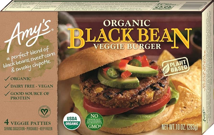 diabetes friendly frozen meals  amys black bean veggie burgers