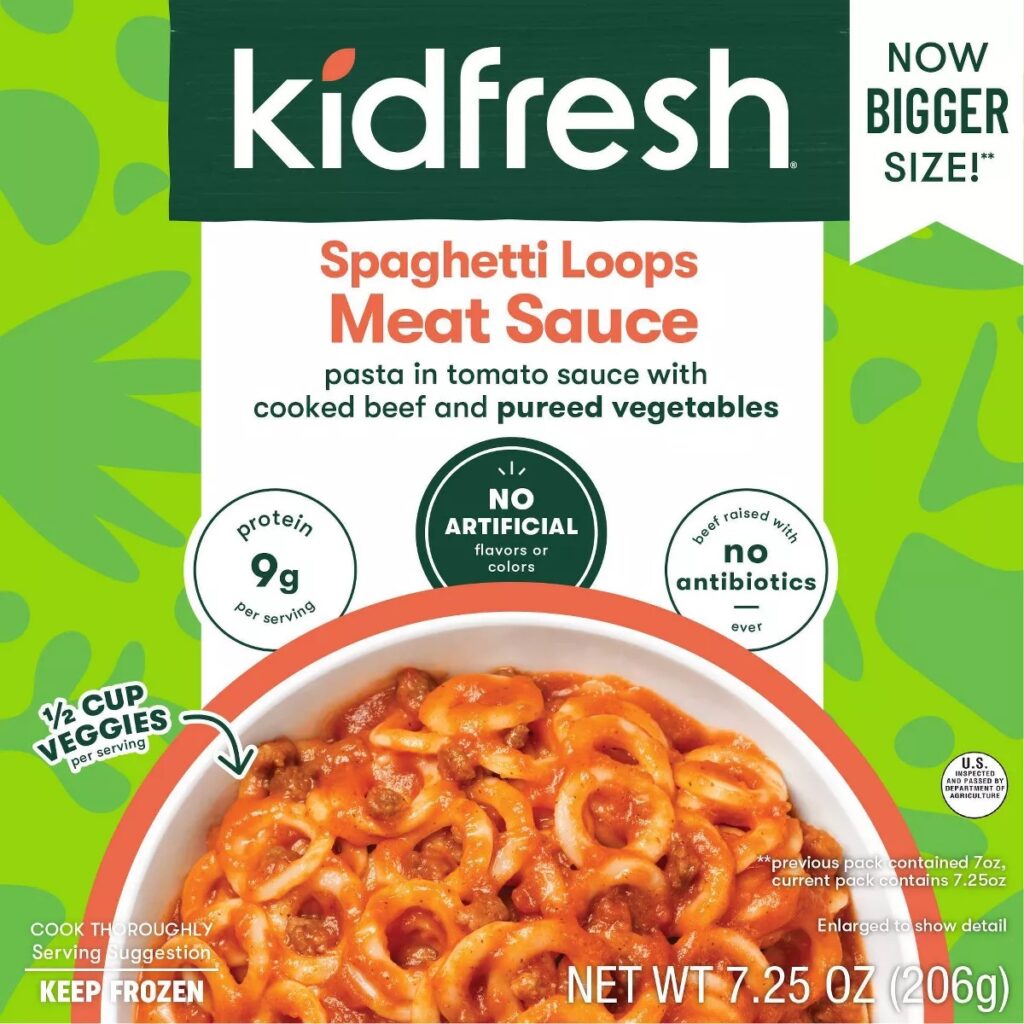 kid fresh spaghetti loops with meat sauce