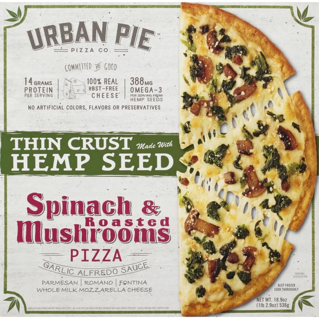 urban pie thin crust hemp seed frozen pizza
