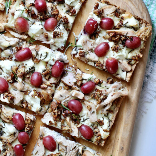 grape pizza 1 | Milk & Honey Nutrition grape pizza with grilled chicken and almond flour crust