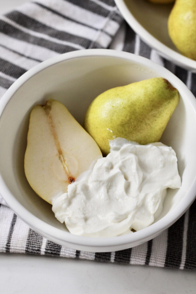 pear with plain greek yogurt