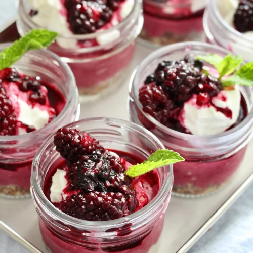 6 | Milk & Honey Nutrition backberry cottage cheese dessert cups no bake