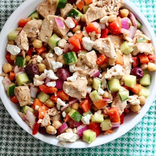 chopped veggie salad 6 | Milk & Honey Nutrition chopped veggie salad with chicken high protein diabetes plate method